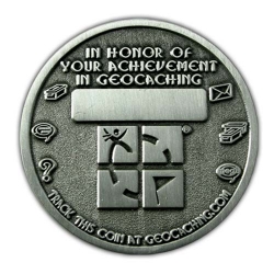 Geo Award Geocoin - 100 Finds Back 