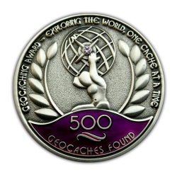 Award Geocoin - 500 Finds