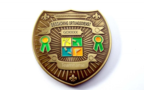 Gravur Ortungsdienst Geocaching Badge