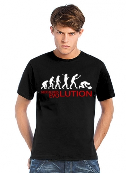 Geocaching T-Shirt Geocacher's Evolution schwarz