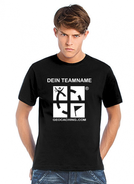 T-Shirt Geocaching.com schwarz Teamname