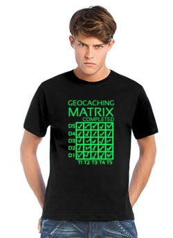 Geocaching T-Shirt Matrix Completed schwarz / grün