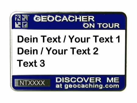 Geocaching Namensschild trackbar mit Bedruckung