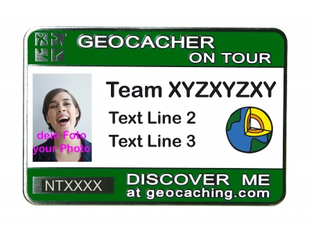 Geocaching Namensschild trackbar grün / Earthcache Logo