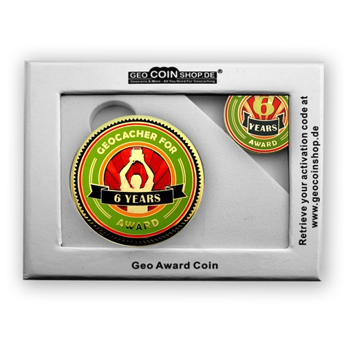 Geo Award Geocoin - 6 Jahre Geschenkbox Schatulle