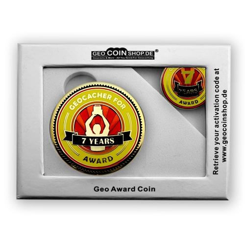 Geo Award Geocoin - 7 Jahre Geschenkbox Schatulle