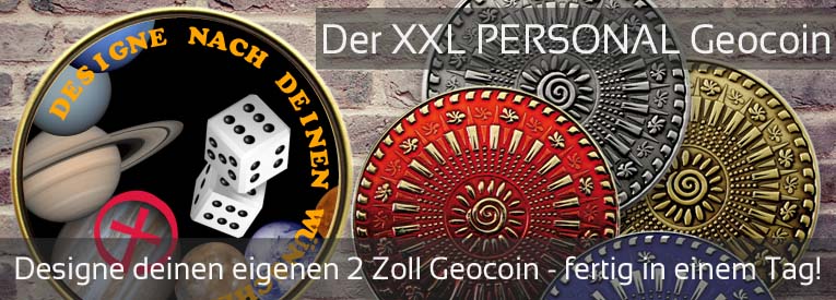 2 Zoll Personal Geocoin - Designe selbst mit dem Online Coin Konfigurator