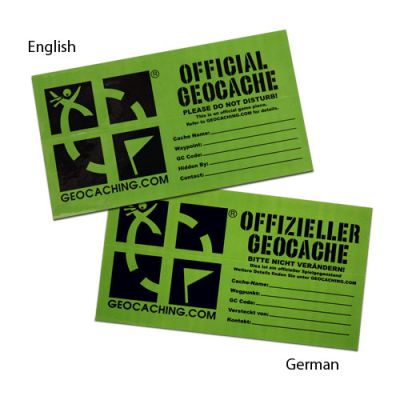2 pcs Groundspeak Large Cache Sticker - german -