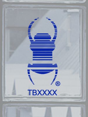 Groundspeak Travelbug® sticker BLUE, decal sticker