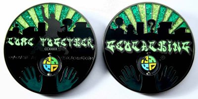Come Together 2011 Geocoin Black Nickel GREEN XLE 75