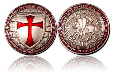 Templar Geocoin Antik Silber
