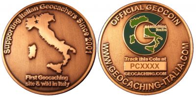 Italian Website Geocoin Antique Copper LE