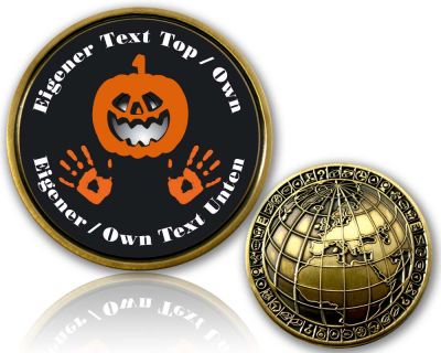 Halloween Pumpkin Geocoin mit deinem Text