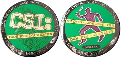 CSI Geocoin Nickel Gr?n Glow-in-the-Dark