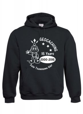 Hooded Sweatshirt | 15 Years Geocaching black