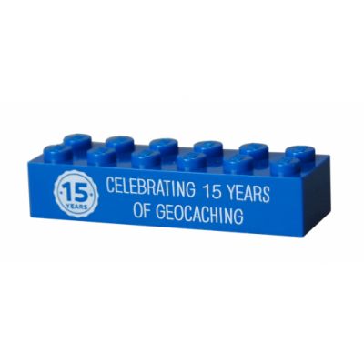 15 Jahre Geocaching trackbarer LEGO? Stein Blau