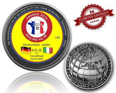 2016 France - Germany - Italy Geocoin (XLE 50)