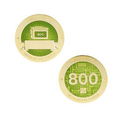Milestone Geocoin + Tag Set (2 Trackables) - 800 Finds