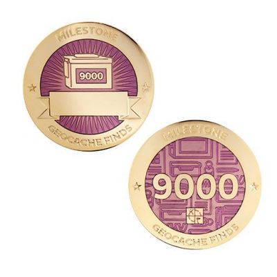 Milestone Geocoin + Tag Set (2 Trackables) - 9.000 Finds
