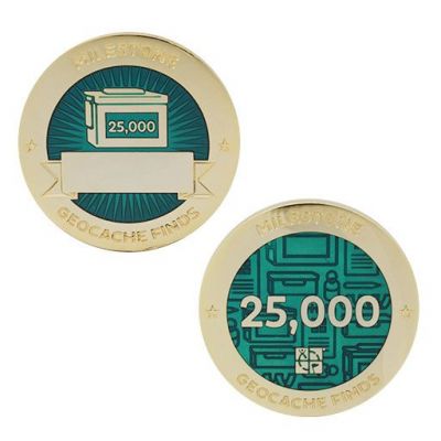 Milestone Geocoin + Tag Set (2 Trackables) - 25.000 Finds