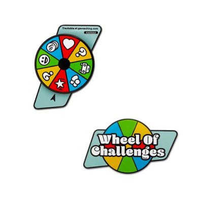 Wheel of Challenges Spinner Geocoin (spinning)