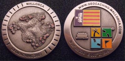 Mallorca Geocoin 2007 Antique Silver