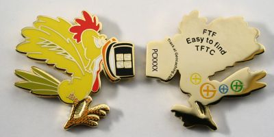 Chicken FTF Geocoin Poliertes Gold (LE)