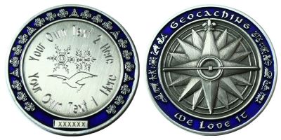 My Own Geocoin -ROMANTIK- mit eigenem Gravurtext