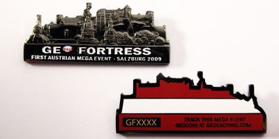 Salzburg Geo Fortress 2009 Geocoin Black Nickel (LE)