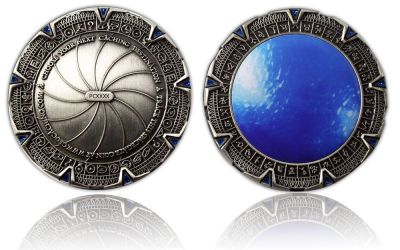 SpaceGate Geocoin Antique Silver