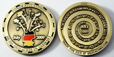 100.000 Caches Germany Geocoin Antik Bronze