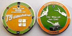 Extremcaching Geocoin 2010 Poliertes Silber ORANGE LE