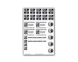 original Geocaching.com sticker sheet white