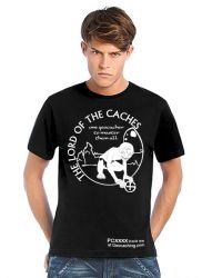 Geocaching T-Shirt | Lord of the Caches schwarz TRACKBAR
