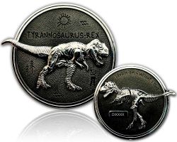 Tyrannosaurus Rex Geocoin Silber / Black