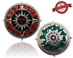 Zodiac Compass Geocoin Polished Silver XLE 75