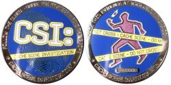 CSI Geocoin Nickel Blue Glow-in-the-Dark