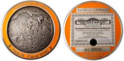 Caching On The Moon Geocoin Antik Silber Orange