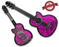 Elvis Guitar Geocoin - Pink Edition XLE 50