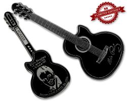 Elvis Guitar Geocoin - Shadow Edition XLE 50