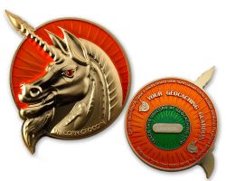 Unicorn - Geocaching Guardian Geocoin Special Gold Edition