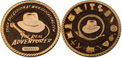 The Real Adventurer Geocoin Black Nickel / Gold