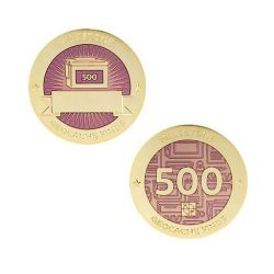 Milestone Geocoin + Tag Set (2 Trackables) - 500 Finds
