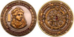 Hildegard of Bingen Geocoin Antique Silver / Antique Gold