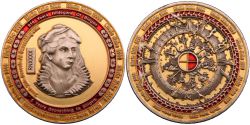 Hildegard of Bingen Geocoin Foggy Gold / Antique Silver