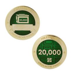 Milestone Geocoin + Tag Set (2 Trackables) - 20.000 Finds