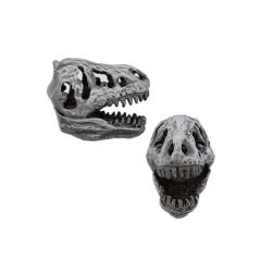 T-Rex Head 3D Geocoin - Antik Silber