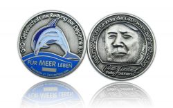 Save the Dolphins Geocoin Antik Silber (CHARITY)