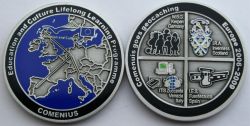 Comenius goes Geocaching Geocoin Antique Silver