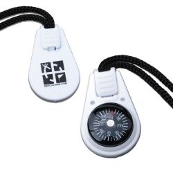 Geocaching Compass Zipper Pull WHITE